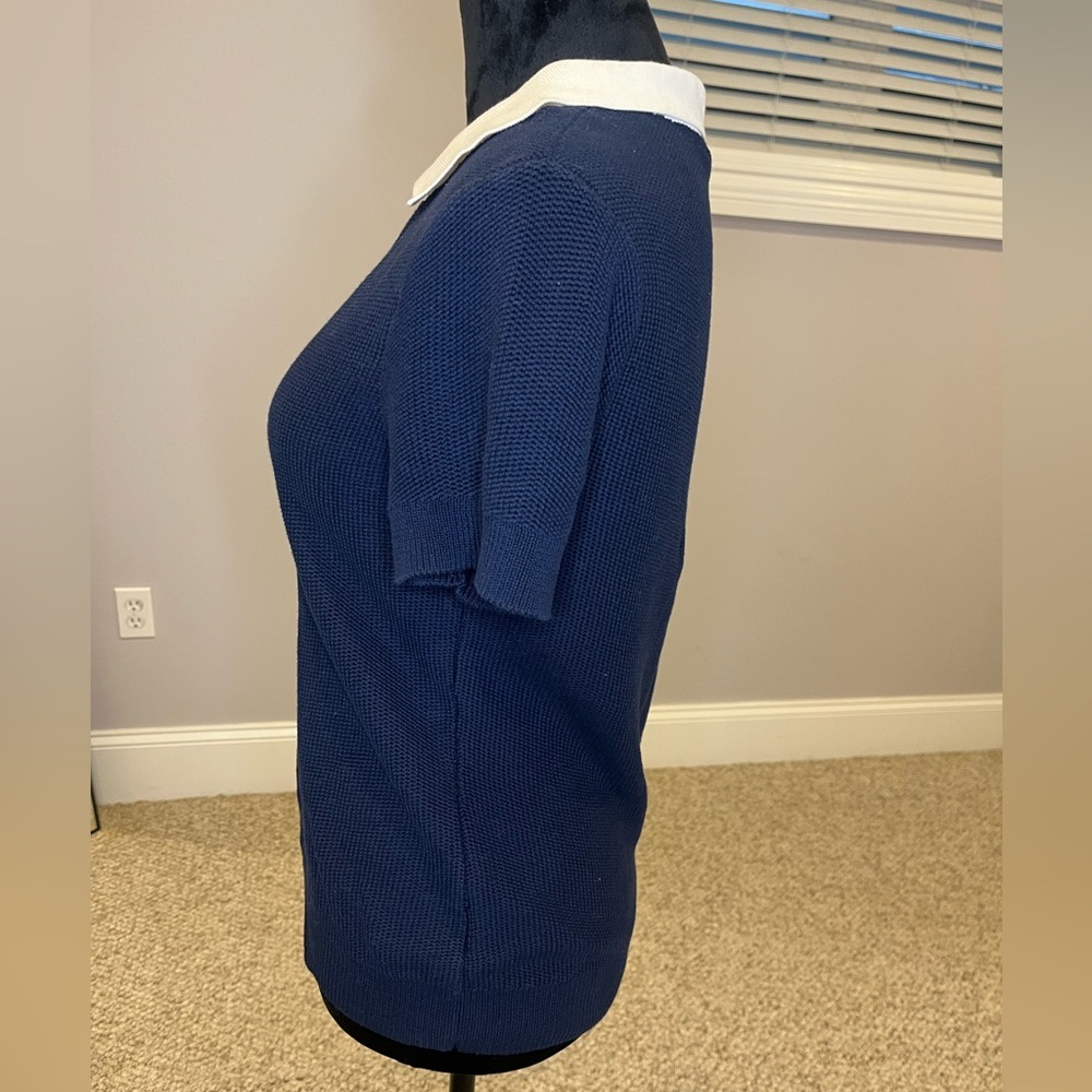 Women’s Brooks Brothers Dark Blue Knit Polo shirt- medium - Picture 3 of 6